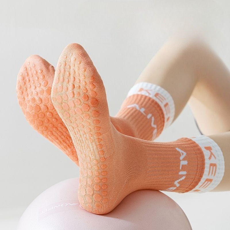 Pilates Yoga Exercises - Women's Non-Slip Yoga Socks with Silicone