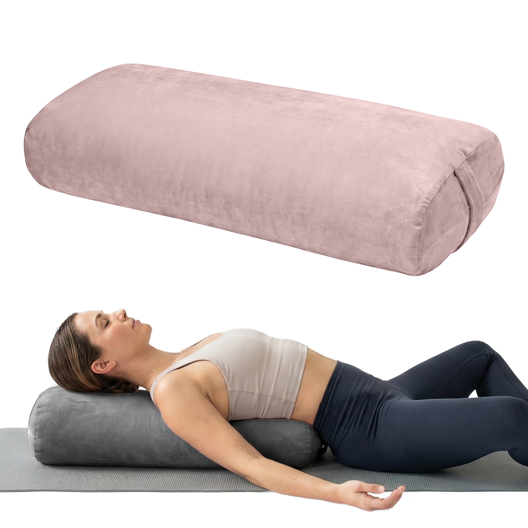 Yoga Bolster Pillow Pink Round – Pilates Yin Yoga recenzja i cena