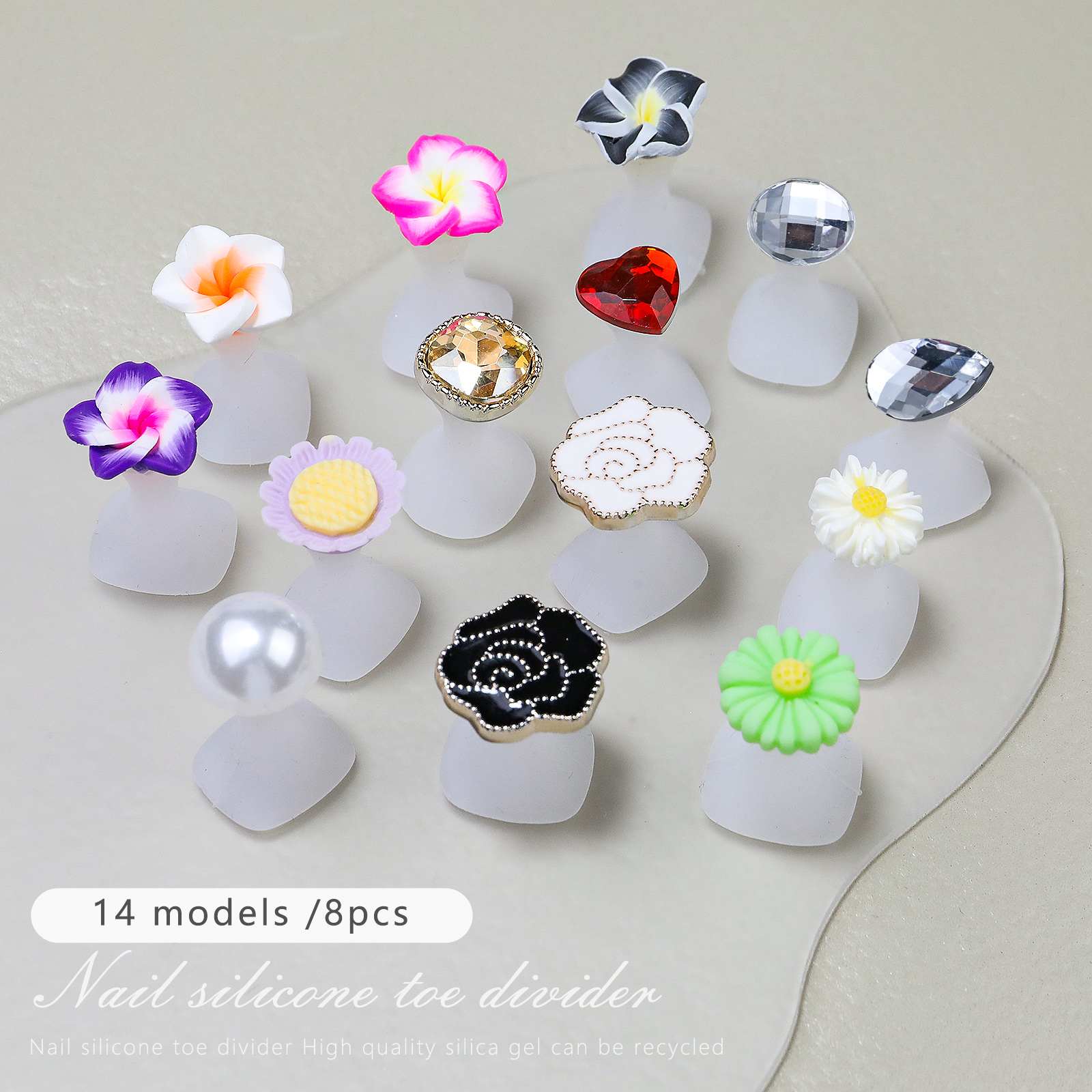 8pcs/Bag Soft Silicone Flower  – Toe Separator Silicon recenzja i cena